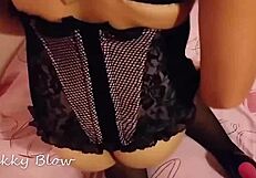 Amateur Gay Couple in Doggy Style with Lingerie and Heels