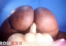 Lonely Ebony Woman Rides Exotic Male Torso Toy