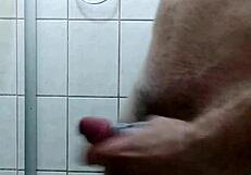 feeling intense pleasure while jerking off in the shower until a hot cumshot