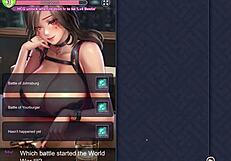 Curvy teen Sibyl in stockings and stilettos dominates with squirting in 3D game