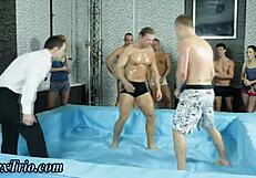 Interracial Outdoor Orgy Explodes With Bisexual Gay Group Action