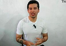 Mexican gay man gives oral to straight coworker in creek, leading to bareback penetration in abandoned house