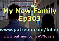 My New Family 303: Cartoon Characters Engage in Explicit Ass and Tit Play