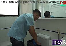 Brazilian athlete pamela santos seduces plumber with her huge ebony ass and big natural tits