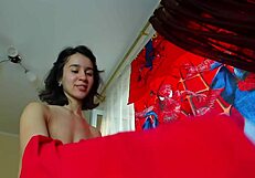 mylaangel wears tight clothes and poses