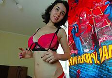 mylaangel wears tight clothes and poses