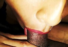 Susy Gives A Blowjob To Her Stepbrother With Sexy Red Lips, She Knows How To Suck Well