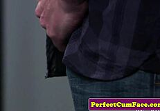 Watch this busty beauty tug before facial