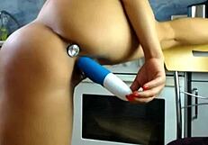 spicy kitchen vibes with big booty toy play in wild solo action