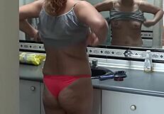 Does my wife dare to masturbate and get cum on her ass?