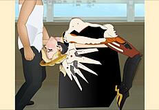 Overwatch mercy in anime hentai deepthroat scene