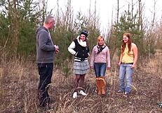 three naughty chicks ride skinny agent one by one