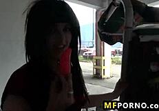 horny babe oxuanna envy masturbates in public with fingering