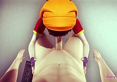 In Dragon Ball hentai, POV Pan gives boobjob and blowjob before getting fucked.