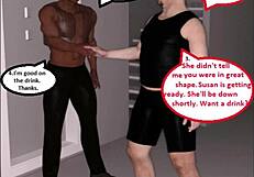 In this 3D comic, the hotwife cuckolds her husband on his birthday with a big black cock.