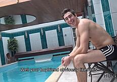 Free time at spa zone traded for a quick blowjob session