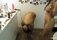 Abigail Mac chats behind the scenes with big tits exposed 😍