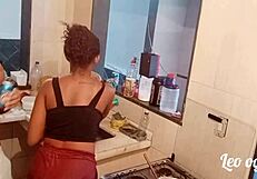Na cozinha onde começou toda a putaria com myllena rios