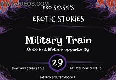 What if a military man on a train whispers erotic commands to make you orgasm?