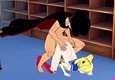 sailor moon gets monster cock blowjob and handjob in hentai cumshot!