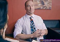 Busty Office Slut Gives Blowjob and Anal