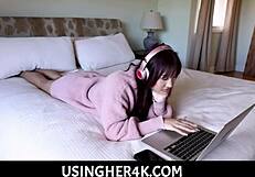 Asian teen gets fucked by neighbor and stepmom regularly