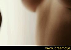 Brunette lesbian enjoys morning love with licking, kissing, and fingering