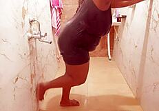 myanmar milf in the shower, bathing or teasing with her sexy body?