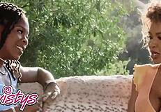 Hazel grace meets demi sutra and eats her wet pussy during work