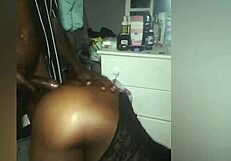 african mature woman bent over for doggystyle with monster cock on her big ass