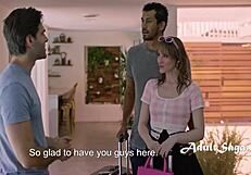 Couple shares monster cock in taboo threesome