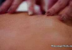 Beautiful Blonde Masseuse Seduces Housewife with Fingering and Rimjob on Desk