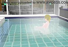 Anime Woman Enjoys Bath In Japanese Public Sento!