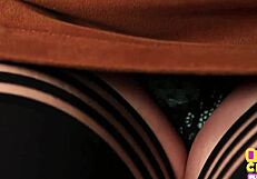 CFNM Femdom Milf Teases Cock for Cum on Stockings