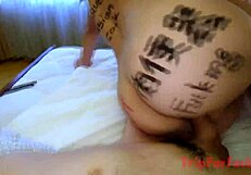 i wrote some dirty words on a russian girls body