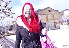 German Scout - Redhead Pale Milf Mina Knight Pickup for Rough Casting Fuck