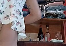 Showing off my cute little ass in this dress.