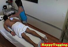hey, check this real asian busty masseuse tugging hard