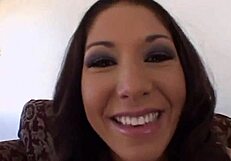 Isabella Pacino takes two guys for intense ass action