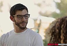 The Brunette Masseuse Helps Young 18+ Guy With Riding