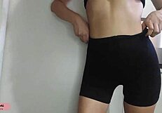 nini tries on leggings showing off her big ass