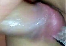 hot neighbor surprising with big internal cumshot close up