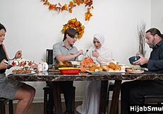 I swear, got this Muslim girl banged hard on Thanksgiving table, oops!