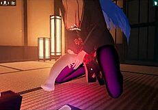 kadobu hentai ep 2 shows futanari girl giving footjob to dildo