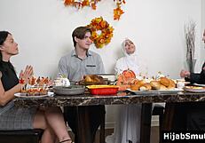 I swear, got this Muslim girl banged hard on Thanksgiving table, oops!