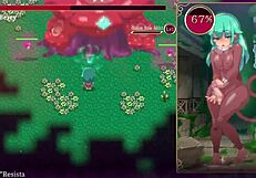 Mage Kanade explores futanari dungeon in gameplay quest