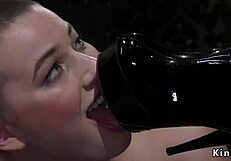 Shaved Headed Lesbian Anal Fucked Under Lezdom Domination