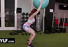 great workout with busty redhead milf lilian stone and her personal trainer