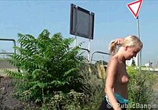 Daring Teens in Wild Public Street Orgy Gangbang