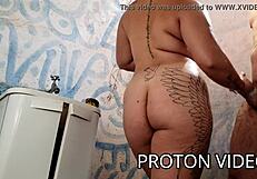 Showering with Hotwife Latina in Steamy Doggy Action